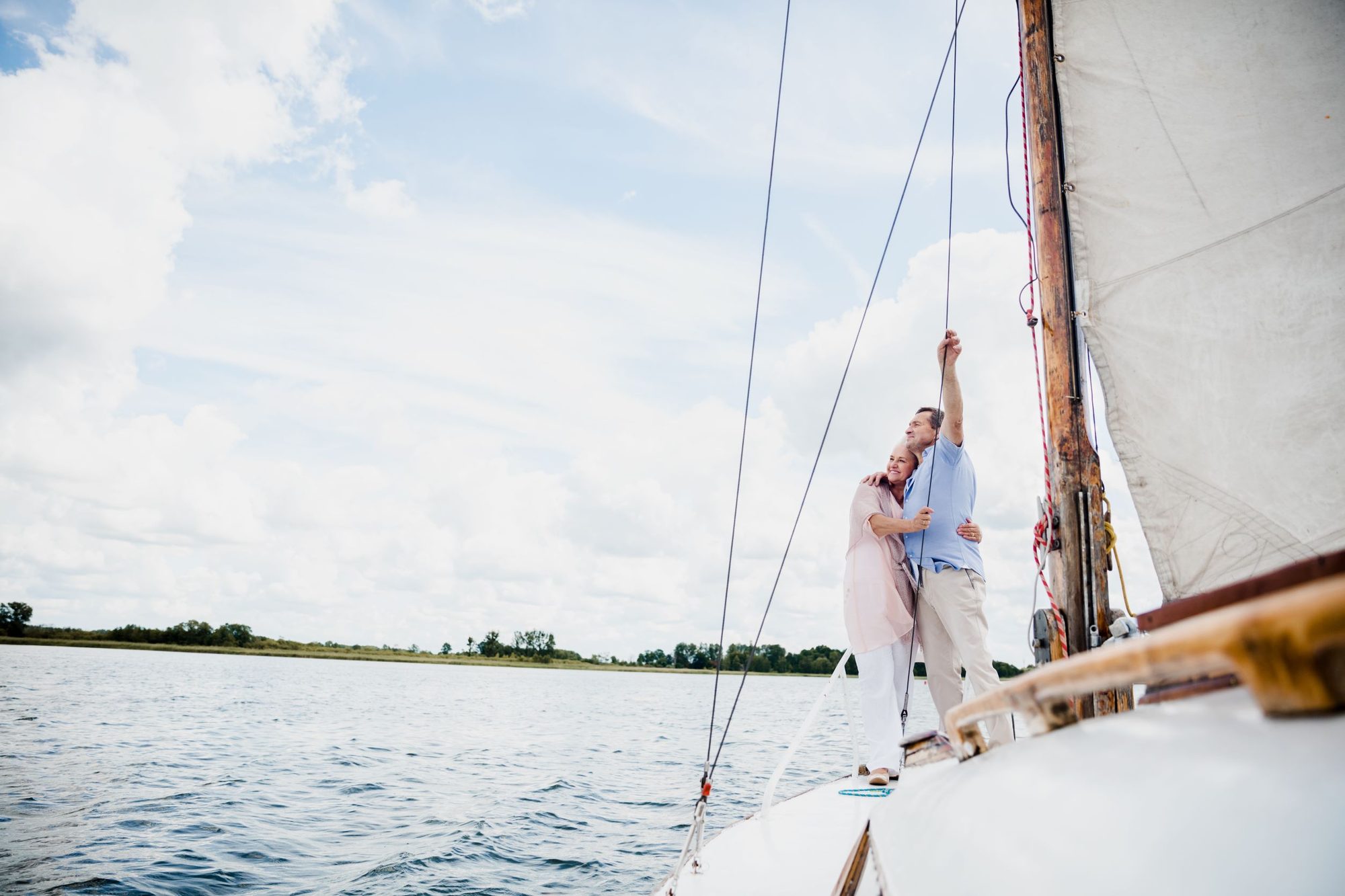 A couple sailing in retirement
